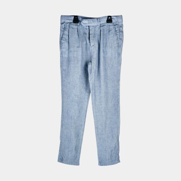 Zara light Blue Linen Pleat Dress Pants - Picture 1 of 4